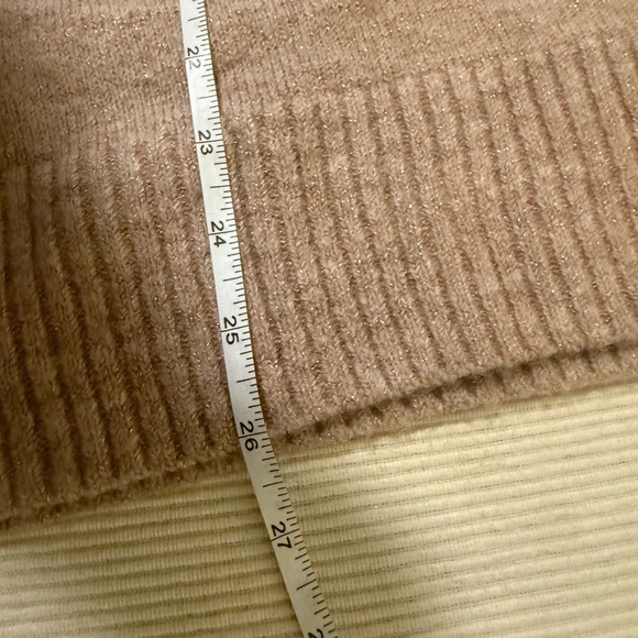 Lauren Conrad Pink Beige Heart Sweater Metallic Shimmer Tunic Medium Pullover - Picture 5 of 7